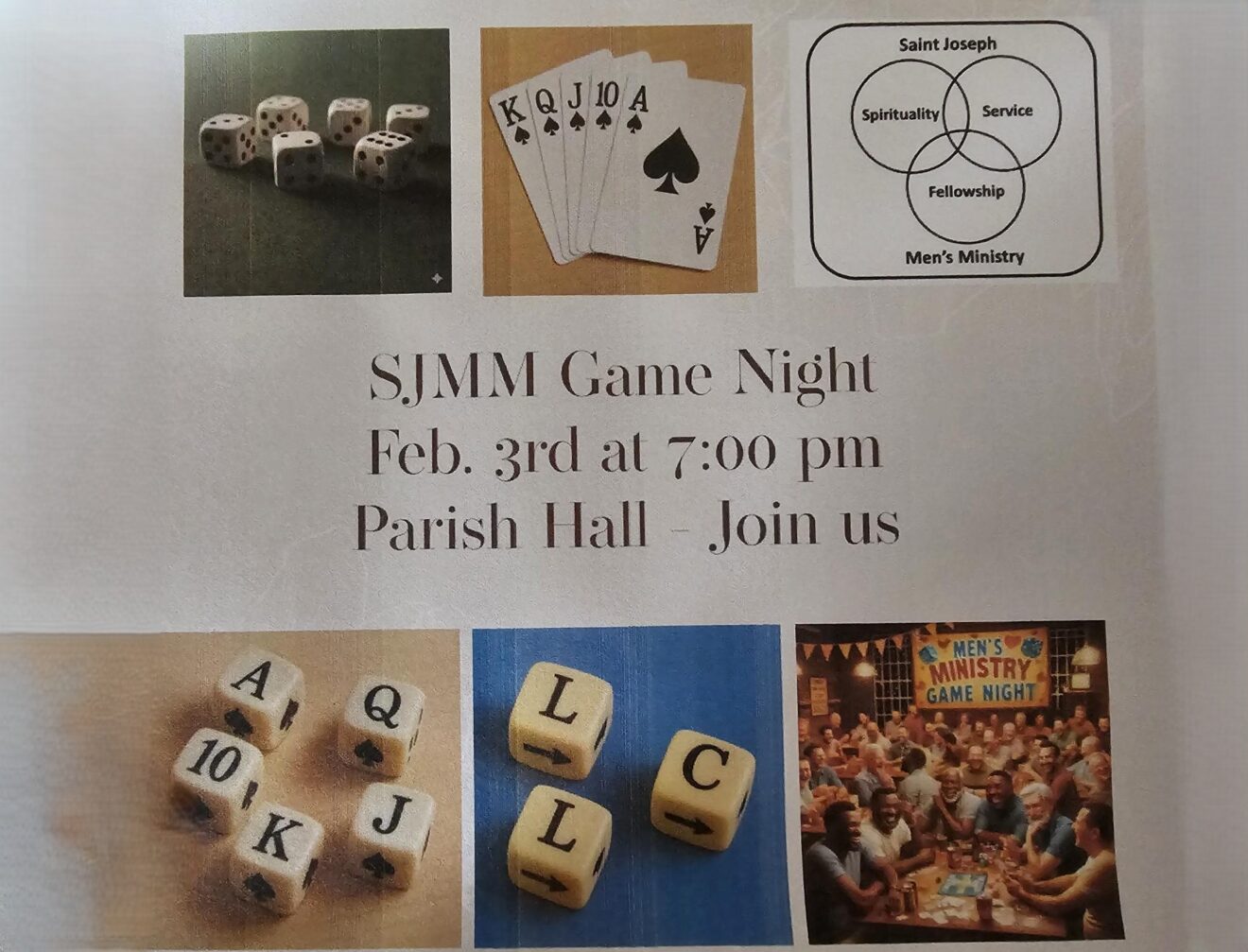 SJMM Game Night - February 3rd in the Parish Hall at 7:00PM